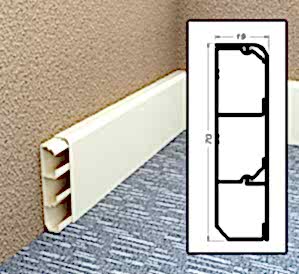 Kablo Kanallı Sert Pvc Süpürgelik